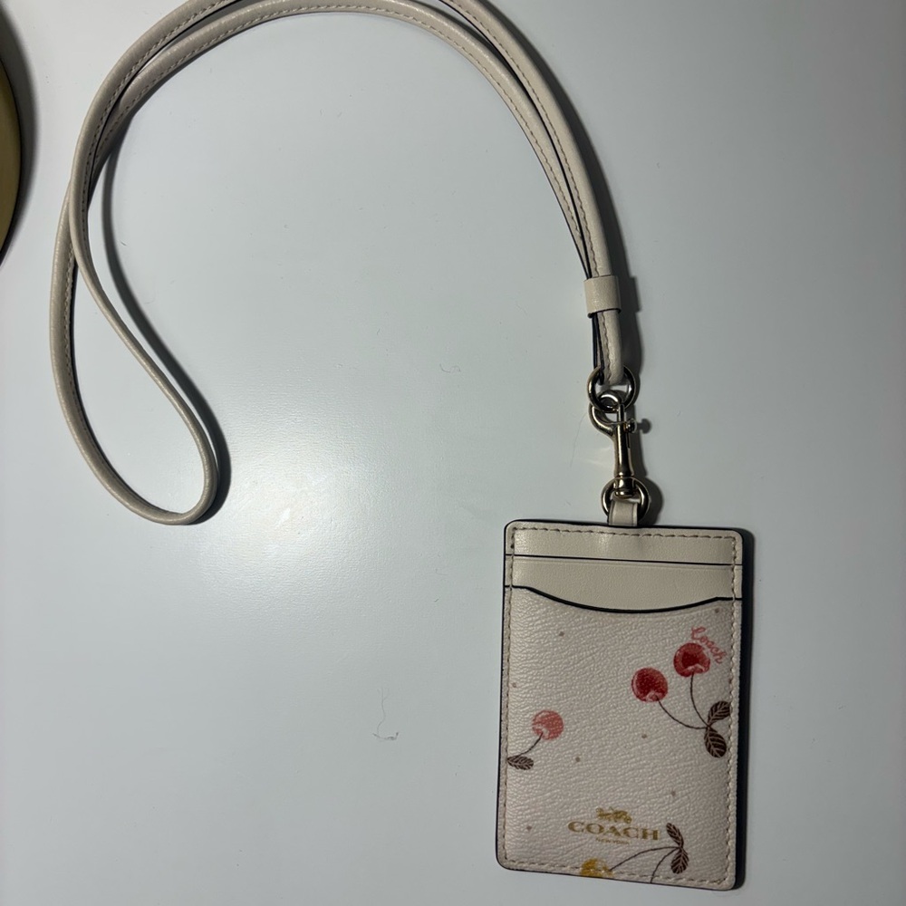 Coach Cherry I.D lanyard cardholder